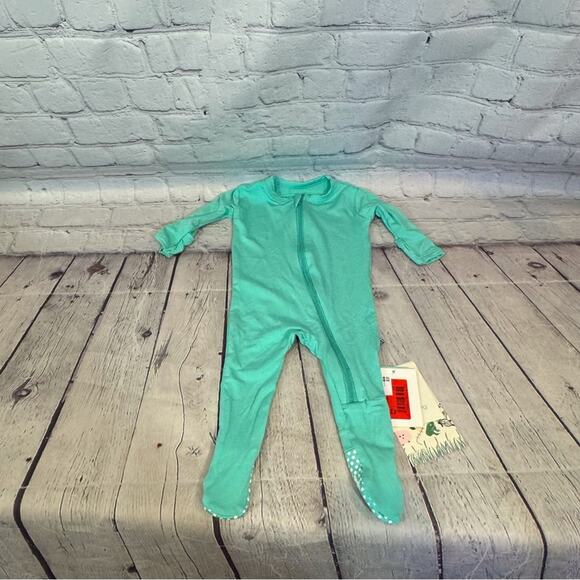 Kickee Pants Mint Green Bamboo Footie - Picture 1 of 3